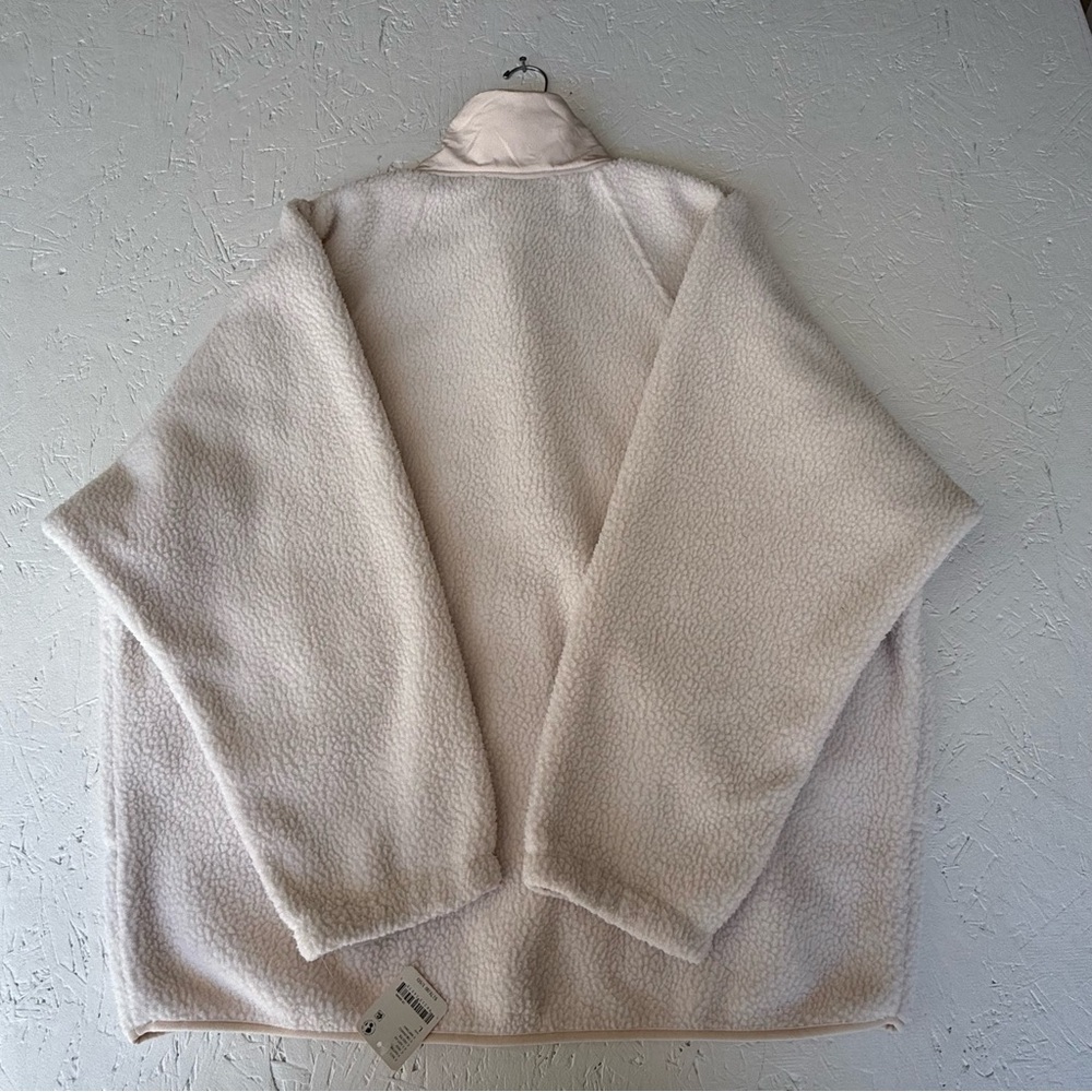Movement by Free People Cream Hit The Slopes Fleece Jacket Size Large Oversized - Picture 4 of 16